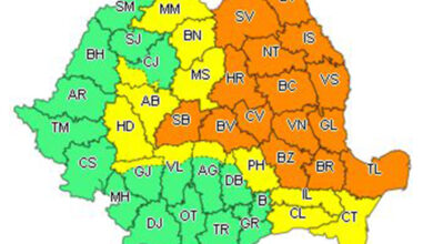 Avertizare meteorologică de cod portocaliu şi cod galben