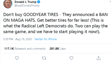 Donald Trump acuză Goodyear pe Twitter